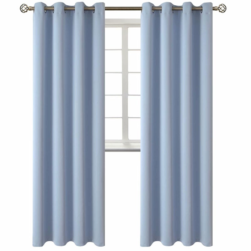 BGment Blackout Curtains for Living Room - Grommet Thermal Insulated Room Darkening Curtains for Bedroom, 2 Panels of 52 x 95 Inch, Spa Blue - Image 1